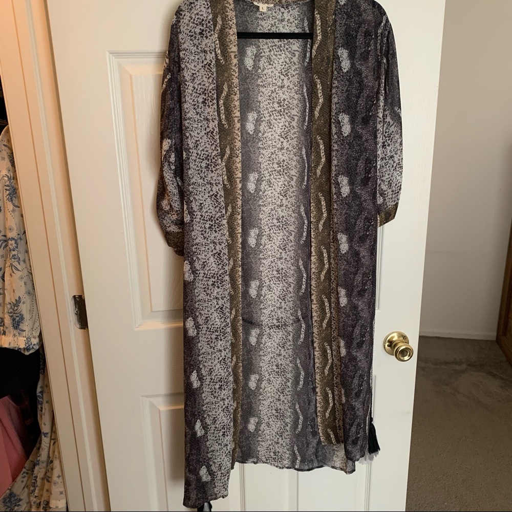 Snake-print Kimono NWOT